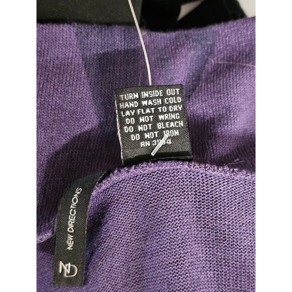 New Directions Fairy Open Front Cardigan Size Med Boho Purple Floral Artsy - Picture 7 of 9